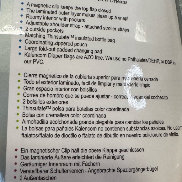 Kalencom laminated diaper bag new with tags - Picture 13 of 15